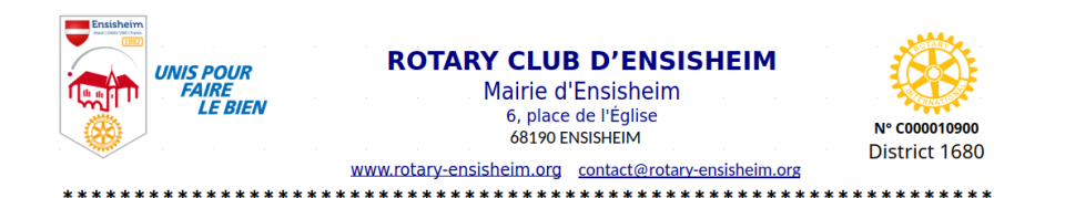 L'adresse du ROtary d'ENSISHEIM
